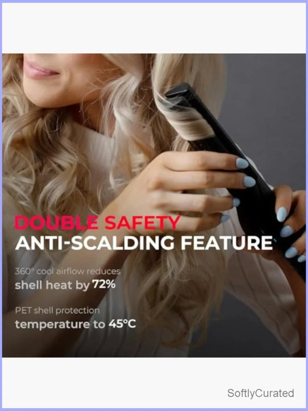 2 in 1 Curling Iron Flat Iron Hair Straightener Curler with Cool Airflow